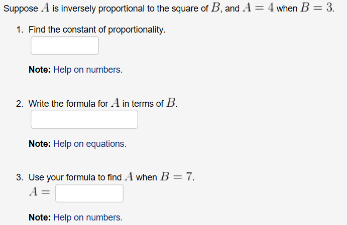 Solved Suppose A Is Inversely Proportional To The Square Of | Chegg.com