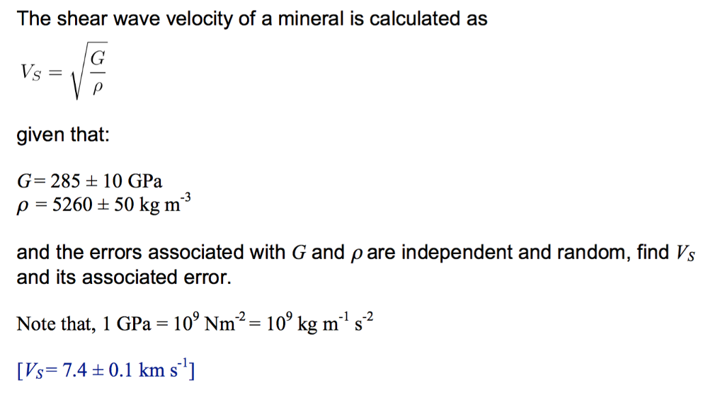 Solved By using the general error propagation formula solve | Chegg.com