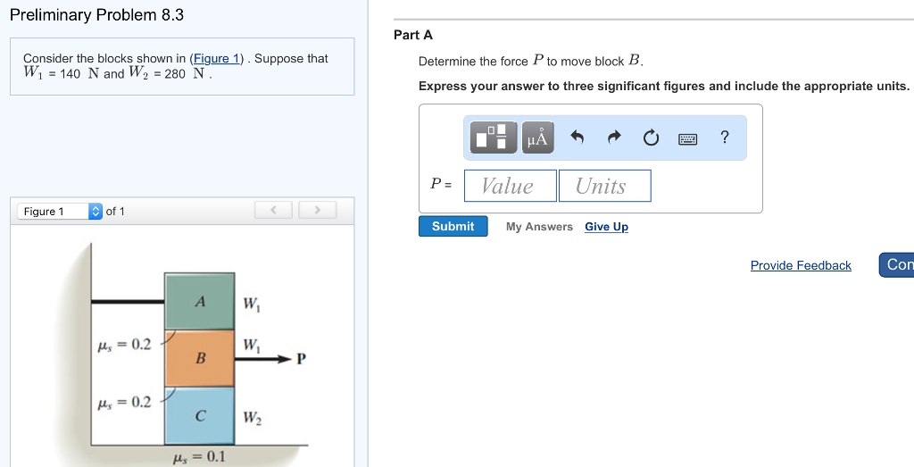 Solved Preliminary Problem 8.3 Part A Consider the blocks | Chegg.com