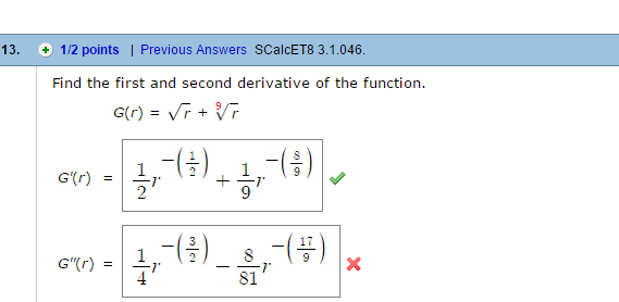how to find the second derivative of a square root function
