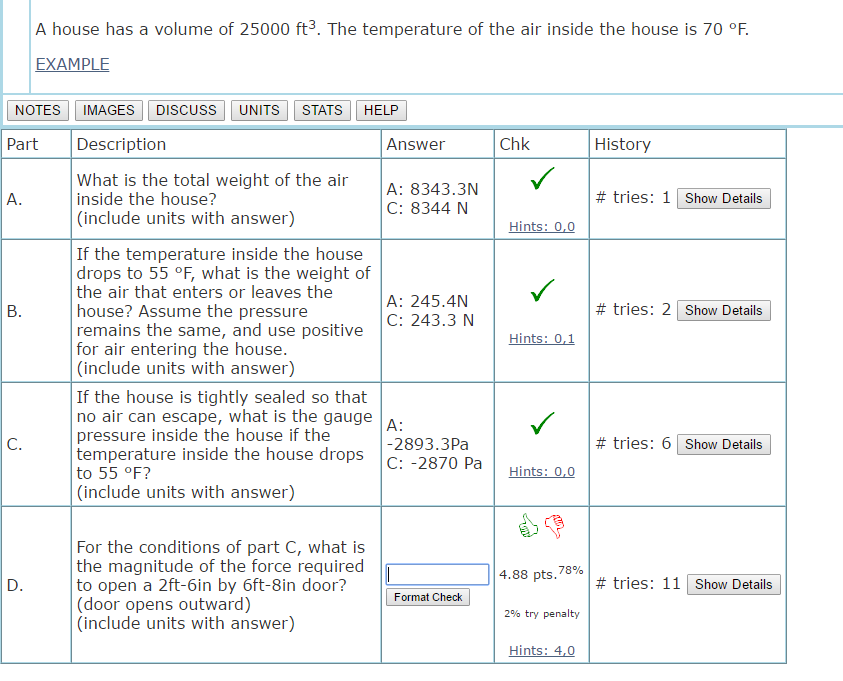 Solved A house has a volume of 25000 ft^3. The temperature | Chegg.com