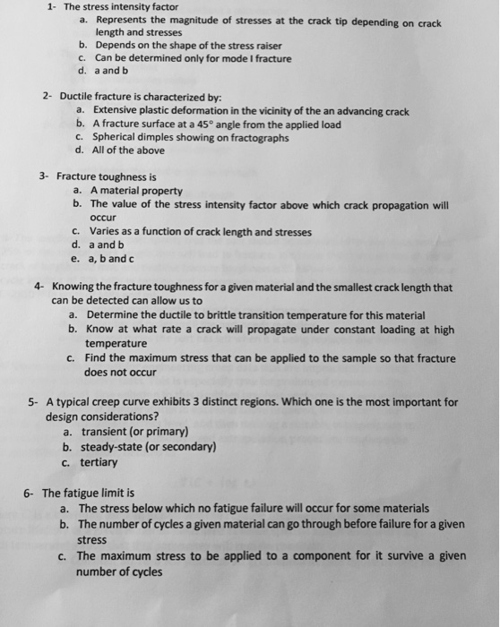 Solved Mechanical Properties questions