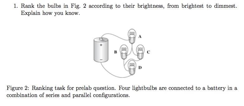 Solved Rank The Bulbs In Fig. 2 According To Their | Chegg.com