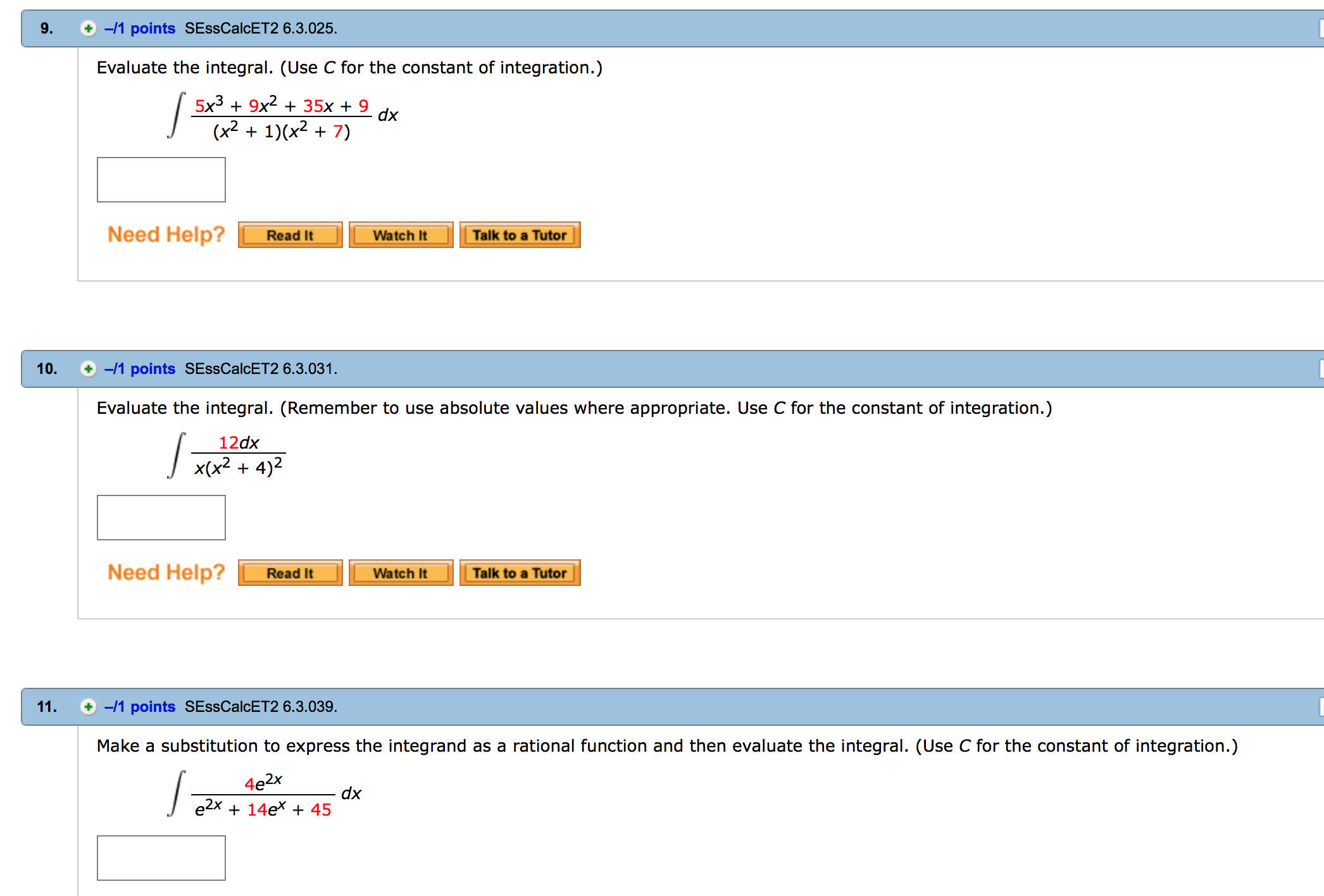 solved-evaluate-the-integral-use-c-for-the-constant-of-chegg