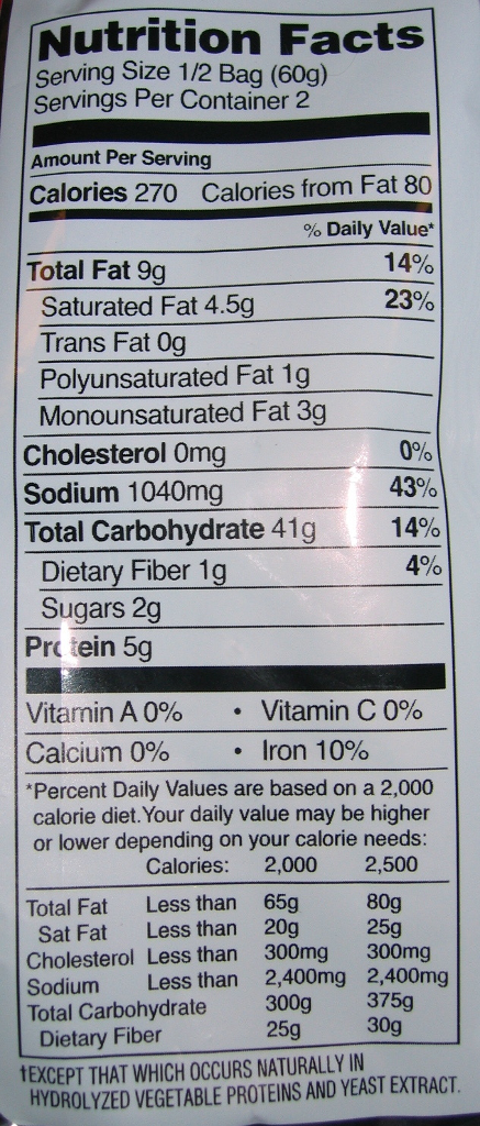 Solved Nutrition Facts Serving Size 1/2 Bag (60g) Servings | Chegg.com