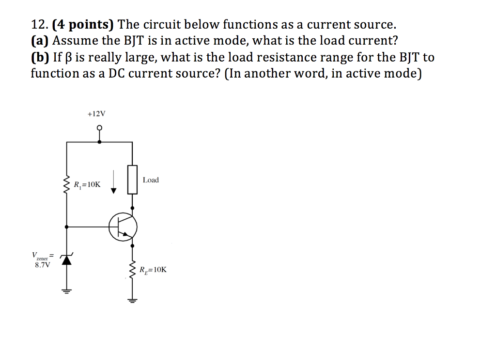 Solved The circuit below functions as a current source.