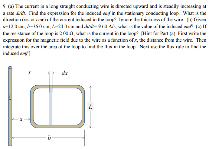 Solved The current in a long straight conducting wire is | Chegg.com