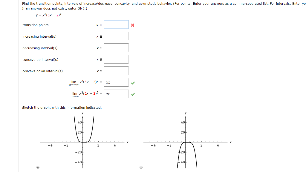 Solved Find the transition points, intervals of | Chegg.com