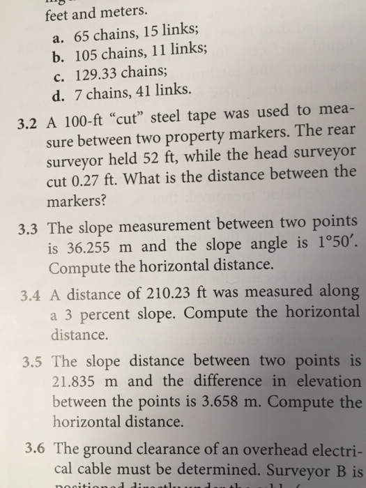 Solved the slope measurement between two points is 36.255m | Chegg.com