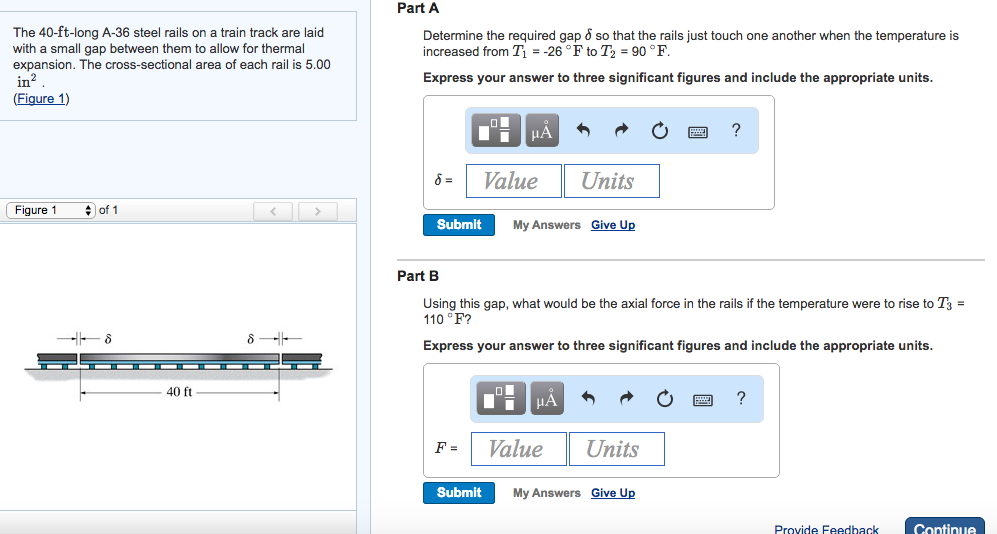 Solved Part A The 40-ft-long A-36 steel rails on a train | Chegg.com