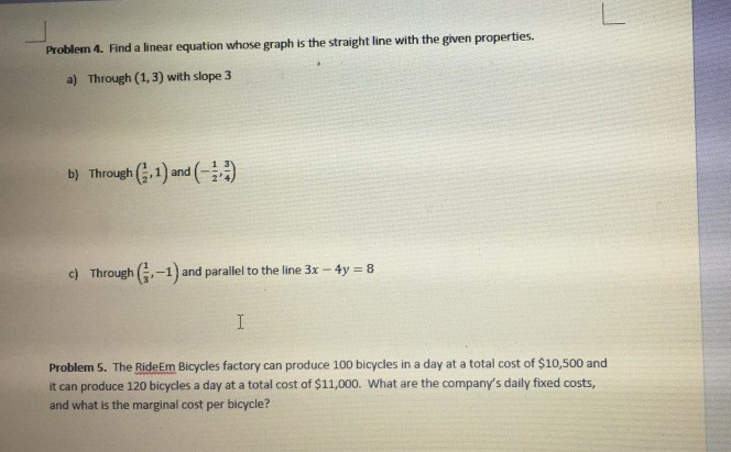 solved-problem-4-find-a-linear-equation-whose-graph-is-the-chegg