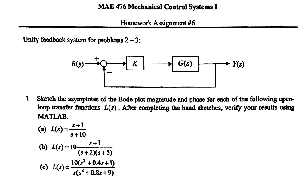 Solved Sketch The Asymptotes Of The Bode Plot Magnitude And | Chegg.com