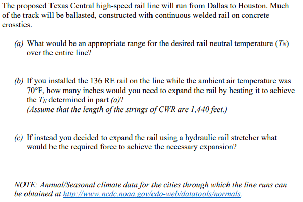 Solved The proposed Texas Central high-speed rail line will | Chegg.com