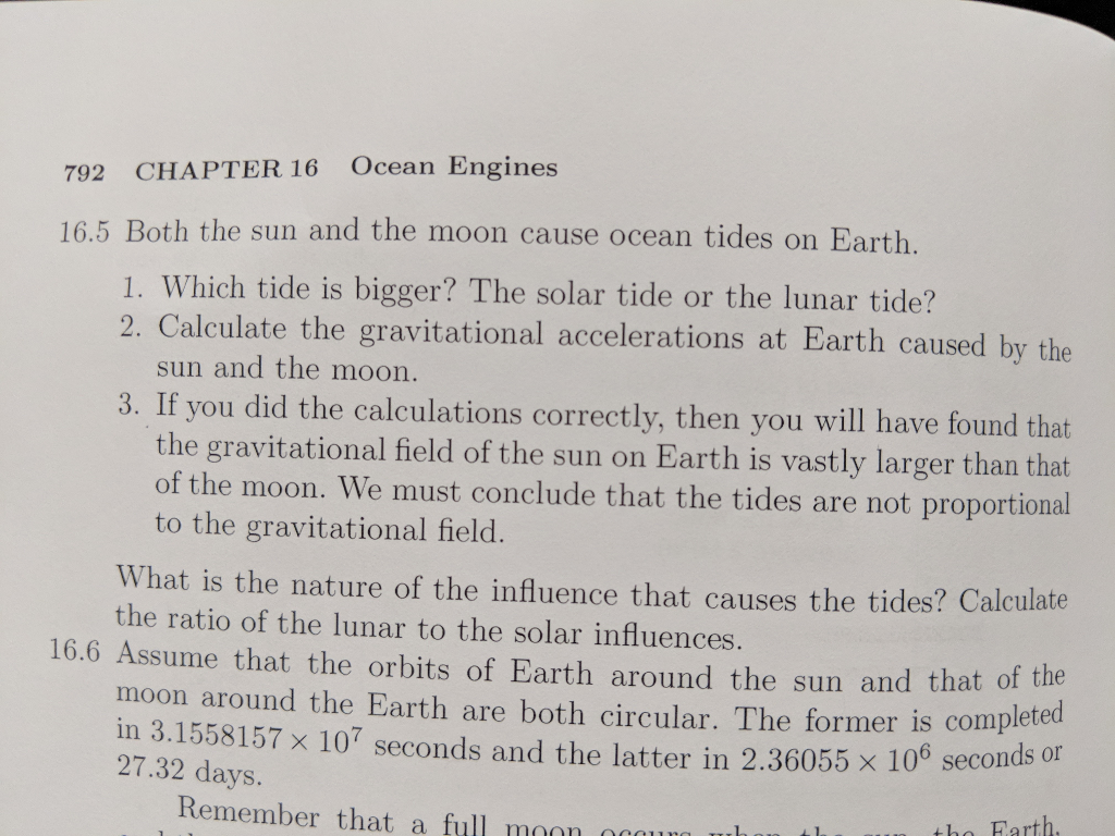 Solved 792 CHAPTER 16 Ocean Engines 16.5 Both the sun and | Chegg.com