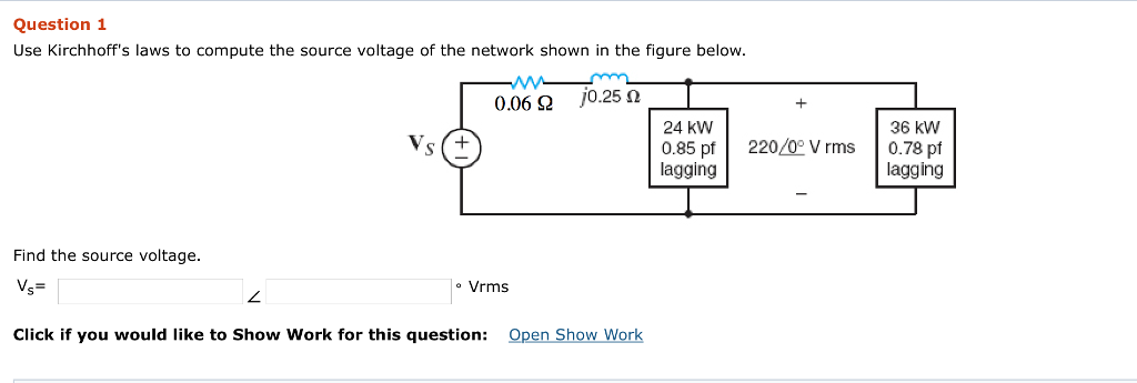 Solved Question 1 Use Kirchhoff's Laws To Compute The Source | Chegg.com