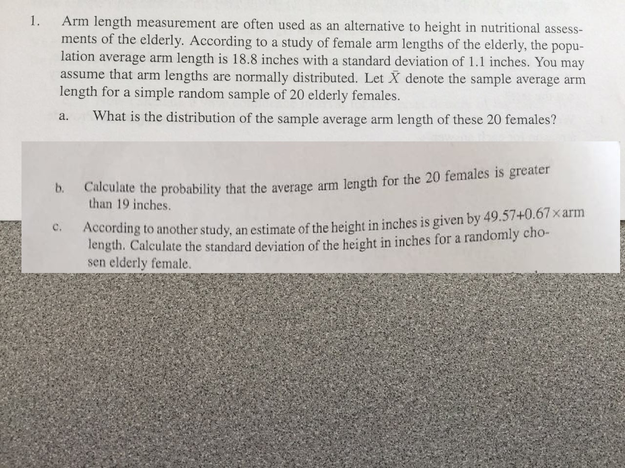 solved-1-arm-length-measurement-are-often-used-as-an-chegg