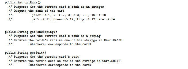 Solved JAVA A standard deck of playing cards consists of | Chegg.com