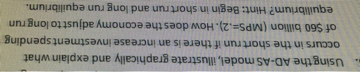 Solved Using the AD-AS model, illustrate graphically and | Chegg.com