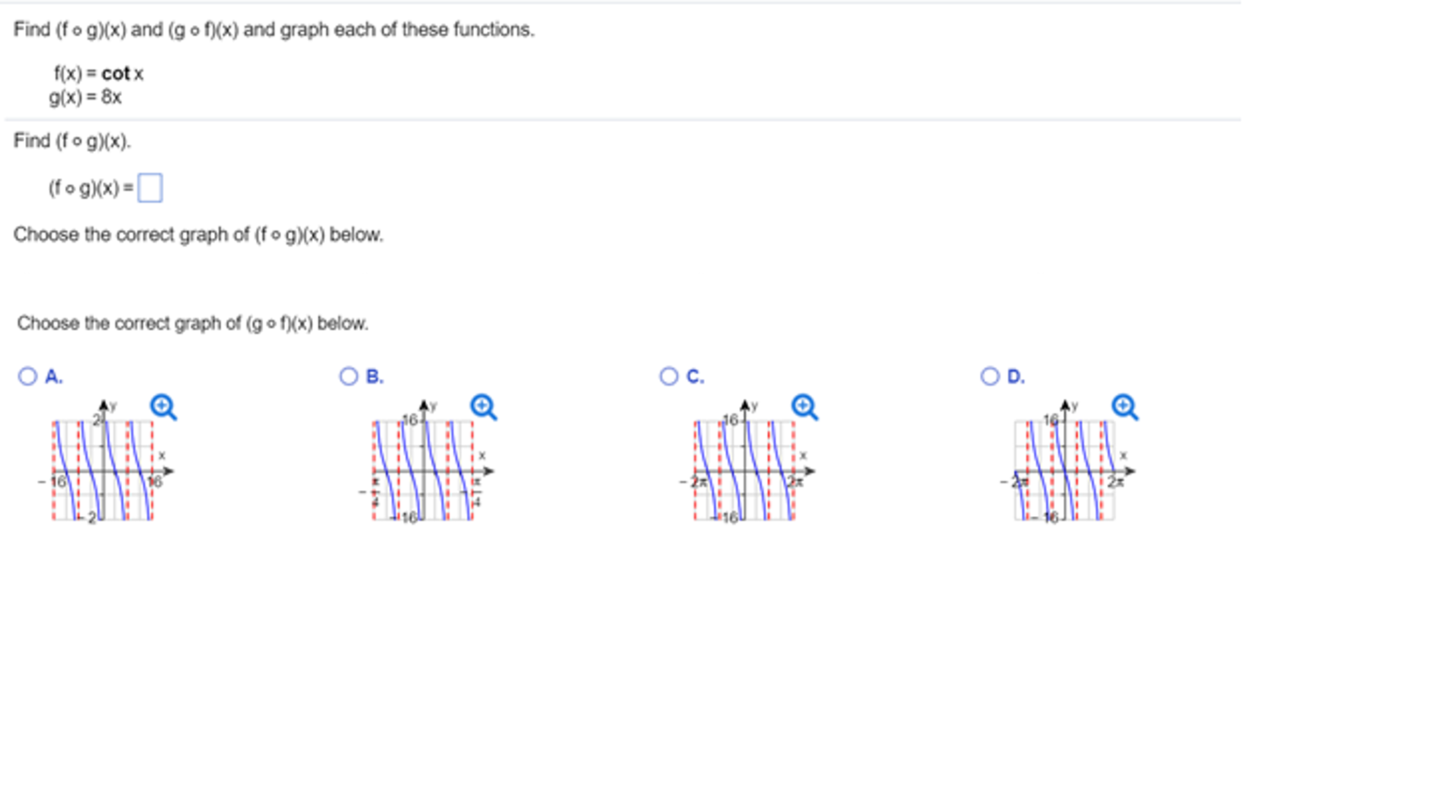 Solved Find (f o g)(x) and (g o f)(x) and graph each of