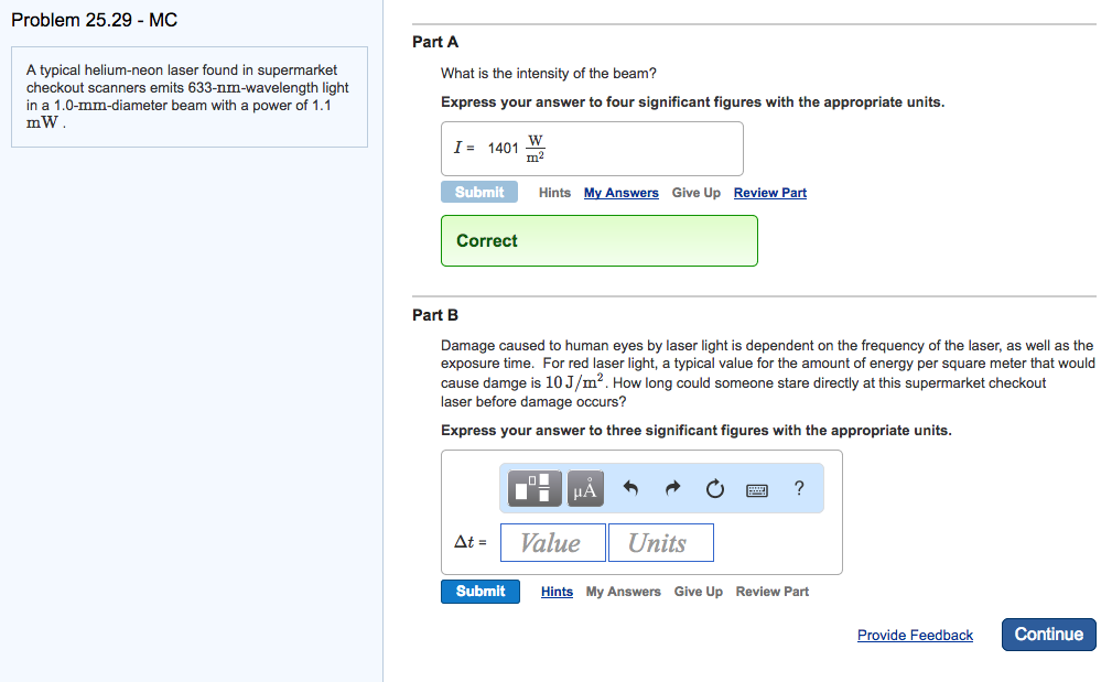 Solved A typical heliumneon laser found in supermarket