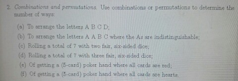 Solved Combinations And Permutations. Use Combinations Or | Chegg.com