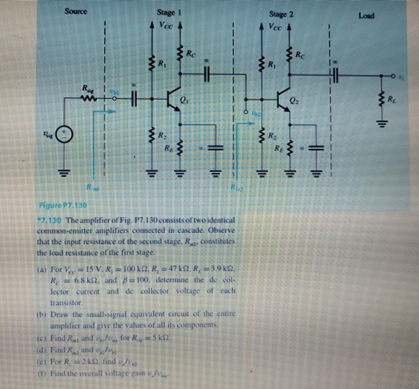 Solved Stage 1 Stage 2 Load Ri Ri R2 Figure P7.130 7.130 The | Chegg.com