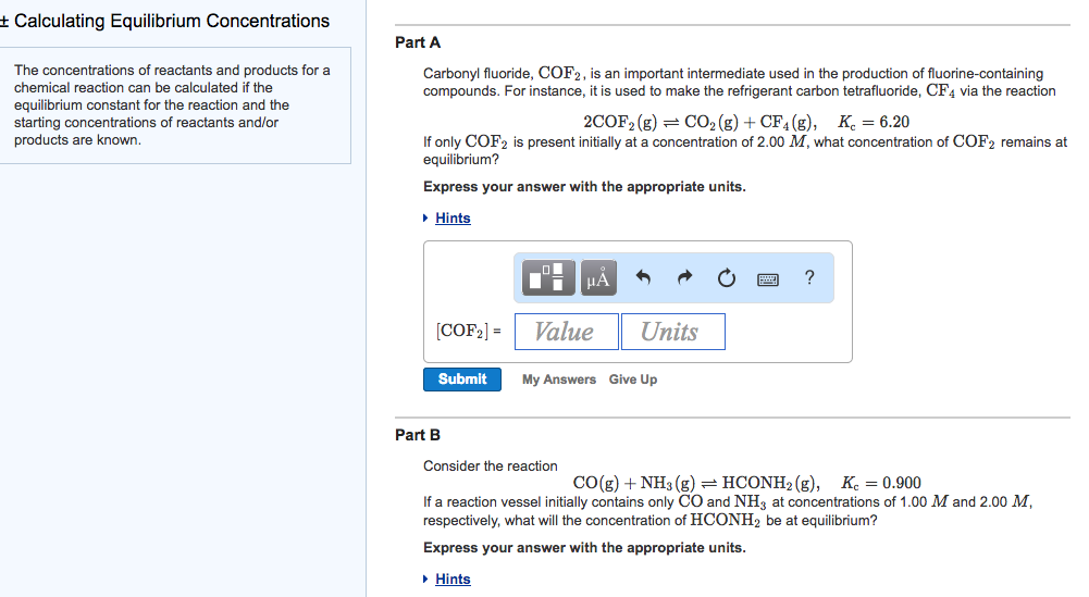 Solved The concentrations of reactants and products for a | Chegg.com