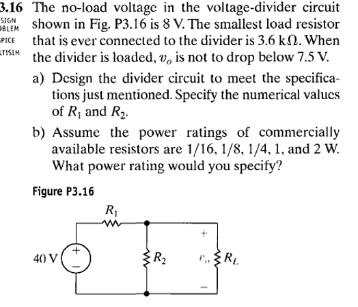 Solved The no-load voltage in the voltage-divider circuit, | Chegg.com