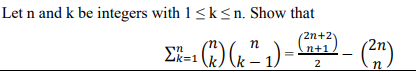 Solved Let N And K Be Integers With 1\leq K\leq N. Prove 