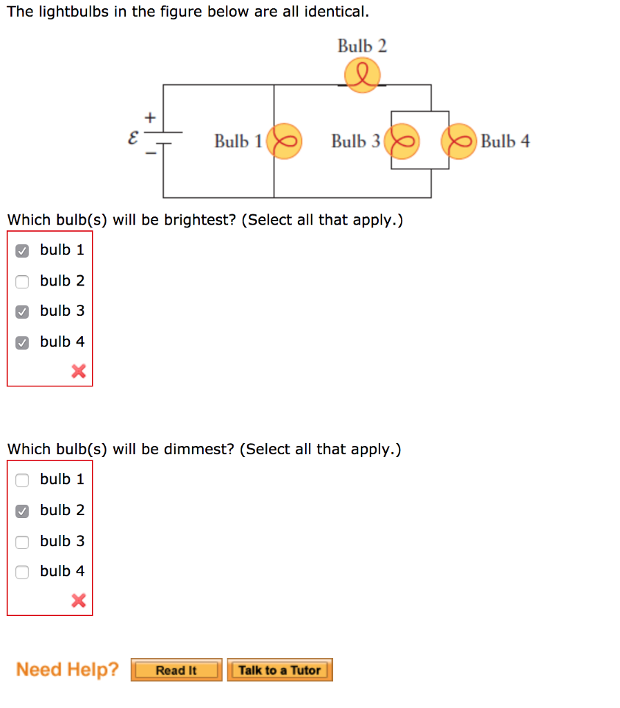 Solved The lightbulbs in the figure below are all identical | Chegg.com