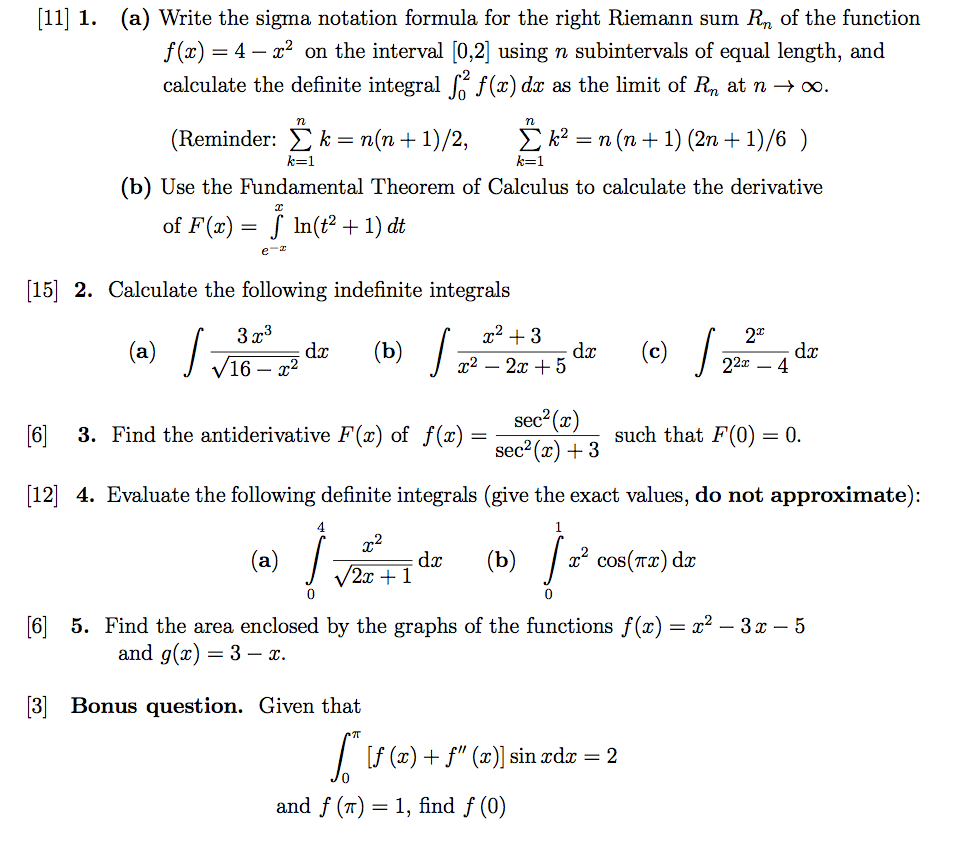 riemann sum sigma notation calculator