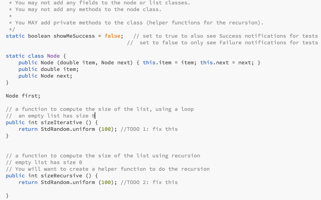Solved *You may not add any fields to the node or list | Chegg.com