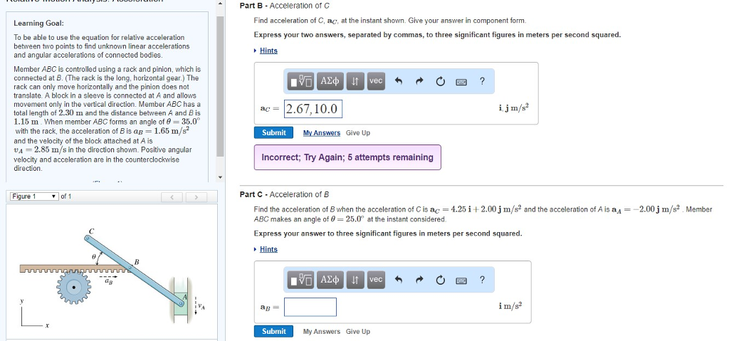 Solved Part B Acceleration Of C Find Acceleration Of C Ac Chegg Solved Part B Acceleration Of C Find Acceleration Of C Ac Chegg