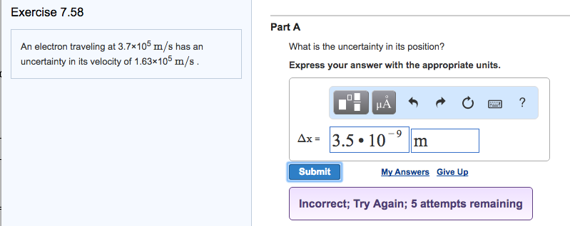 Solved An electron traveling at 3.7 times 10^5 m/s has an | Chegg.com