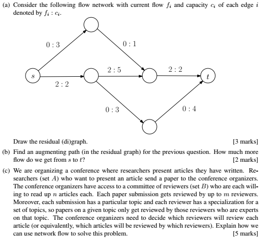 (a) Consider the following flow network with current | Chegg.com