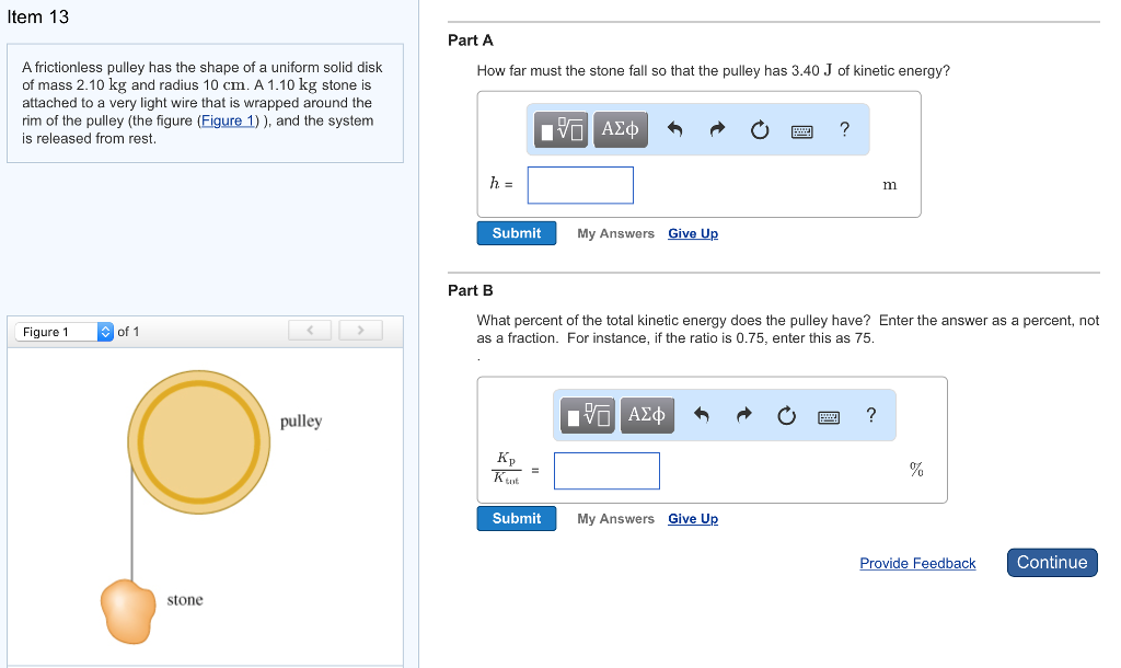 Solved Item 13 Part A How far must the stone fall so that