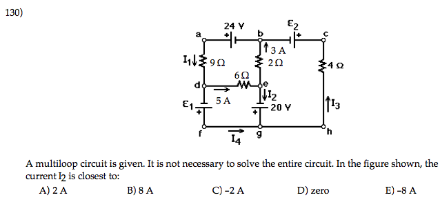 Solved A multiloop circuit is given. It is not necessary to | Chegg.com