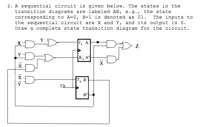 Solved A Sequential Circuit Is Given Below The States In