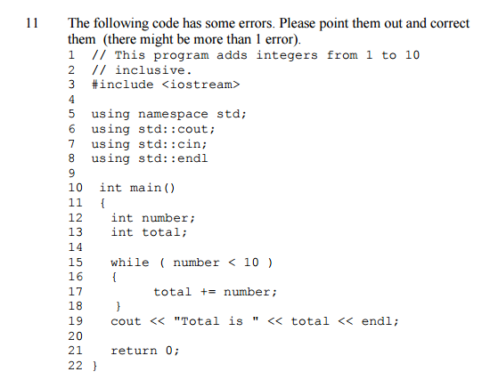 Solved The following code has some errors. Please point them | Chegg.com