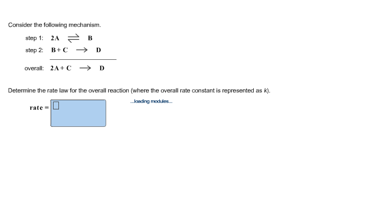 Solved Consider the following mechanism, step 1: 2 A B | Chegg.com