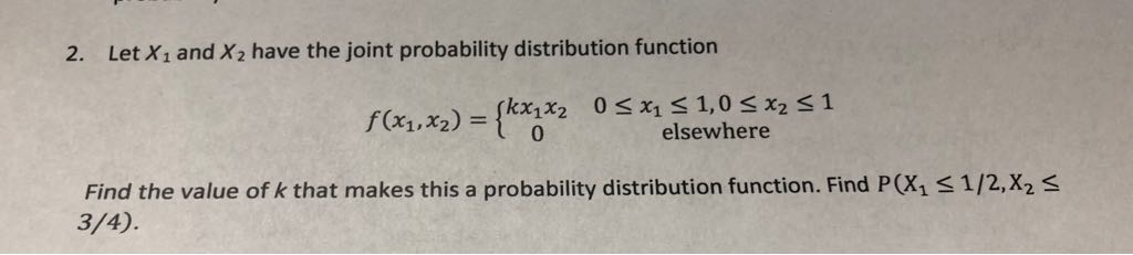 Solved 2. Let X1 And X2 Have The Joint Probability | Chegg.com