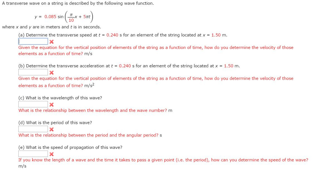 A transverse wave on a string is described by the | Chegg.com
