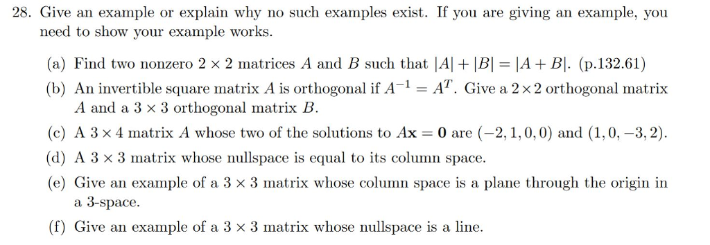 Solution Non Examples Problem Solved 28. Give an example or explain why no such examples | Chegg.com