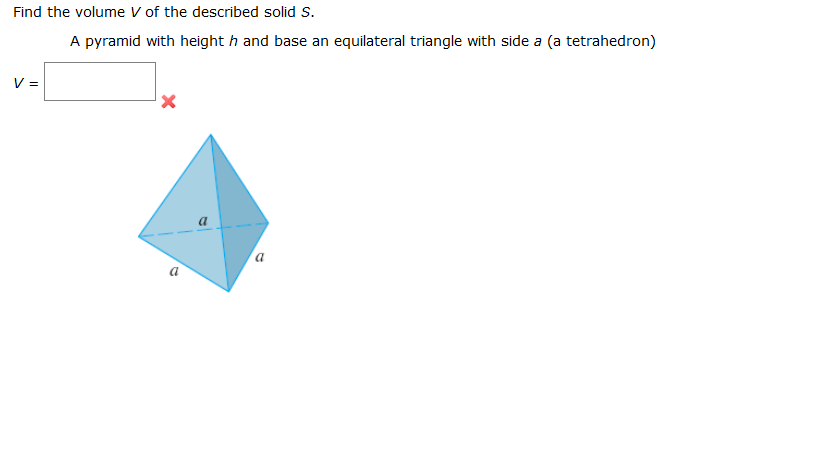 Solved Find the volume V of the described solid S. A | Chegg.com