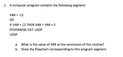 Solved A computer program contains the following segment: | Chegg.com