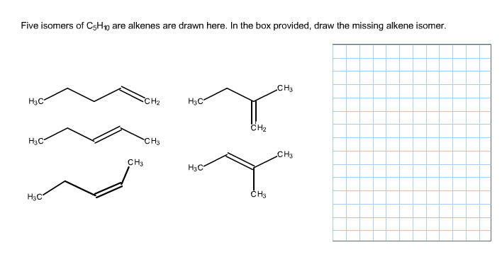 Solved Five isomers of C5H10 are alkenes are drawn here. In | Chegg.com