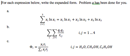 expanded form expression write sigma solved problem below transcribed text been
