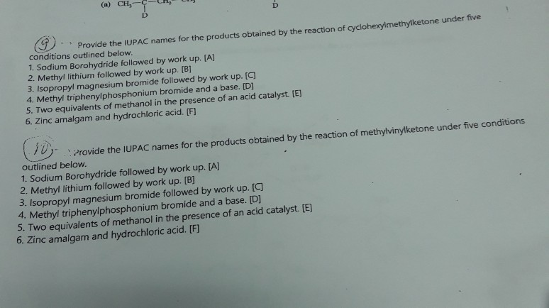 Solved (a) CH,-C-cn, Provide the IUPAC names for the | Chegg.com