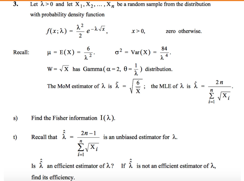 Let lambda > 0 and let X_1, X_2, ..., X_n be a random | Chegg.com