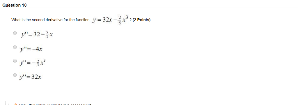 second derivative of y e x 2